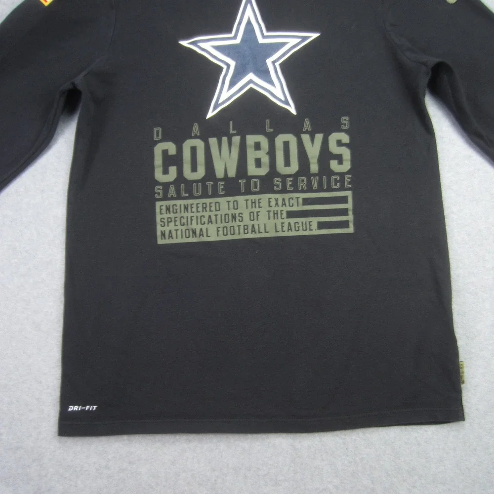 Dallas Cowboys Shirt Youth XL Black Salute to‎ Service Nike On Field Dri-Fit NFL